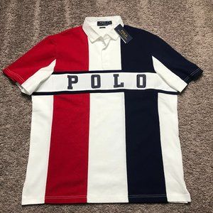 Polo Ralph Lauren USA Striped Color Blocked Rugby